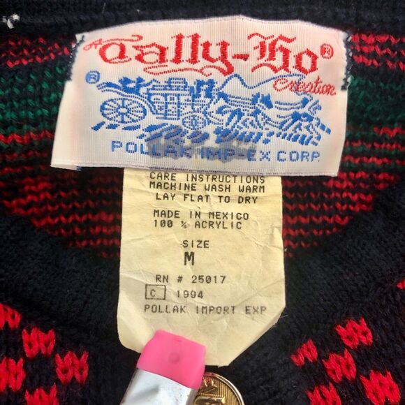 Tally Ho Vintage Scottie Sweater Black Red Boucle Terrier Dog Cardigan - Picture 3 of 9
